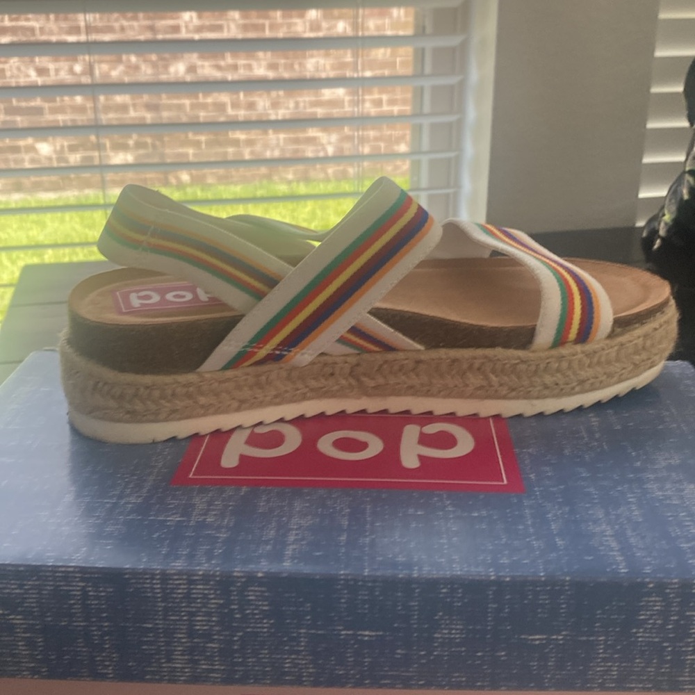 Womens POP multicolored sandals - size 8 - Picture 5 of 6